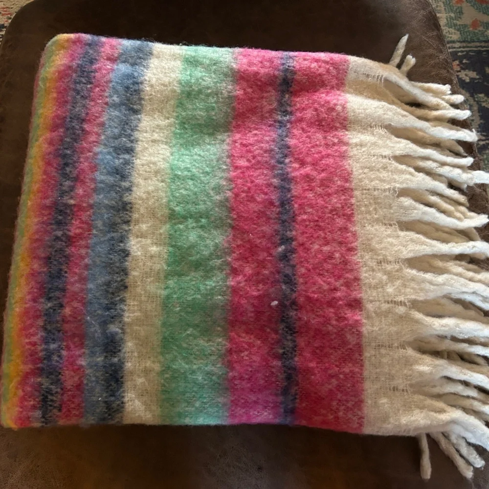 Free People Skye Stripe Fringe Throw